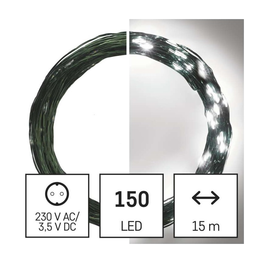 LED utomhusslinga 150xLED/20m IP44 kallvit
