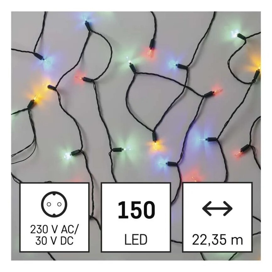 LED utomhusslinga 150×LED/27,35 m IP44 flerfärgad