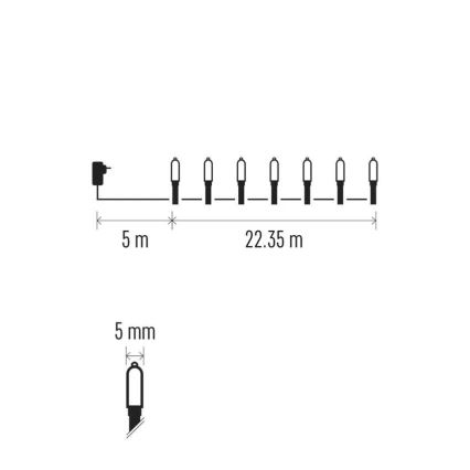 LED utomhusslinga 150×LED/27,35 m IP44 flerfärgad