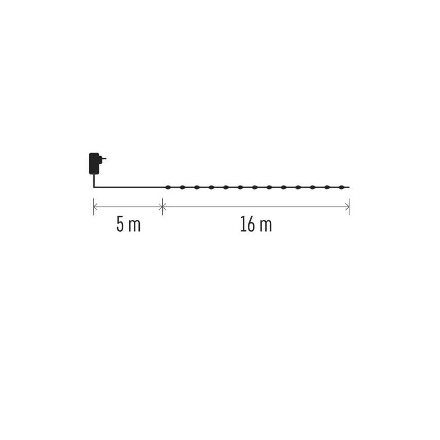 LED-utomhusslinga 160xLED/21m IP44 varmvit