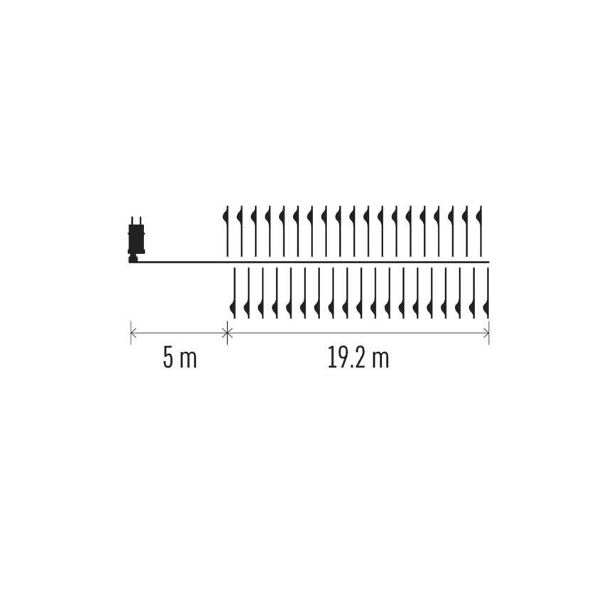 LED utomhusslinga 1920xLED/8 funktioner 19,2m IP44 kallvit