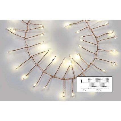 LED utomhusslinga 1920xLED/8 funktioner 19,2m IP44 varmvit