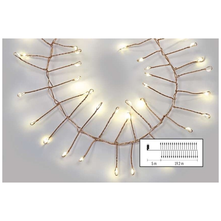 LED utomhusslinga 1920xLED/8 funktioner 19,2m IP44 varmvit