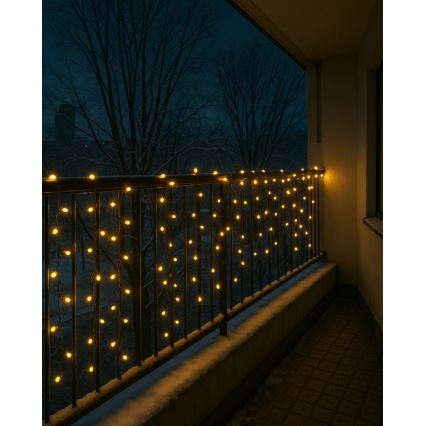 LED utomhusslinga 200xLED/230V 7,6 m IP44 svart