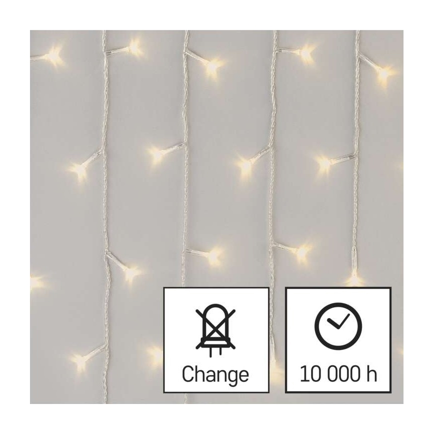 LED utomhusslinga 300xLED/8 lägen 10m IP44 varmvit + fjärrkontroll