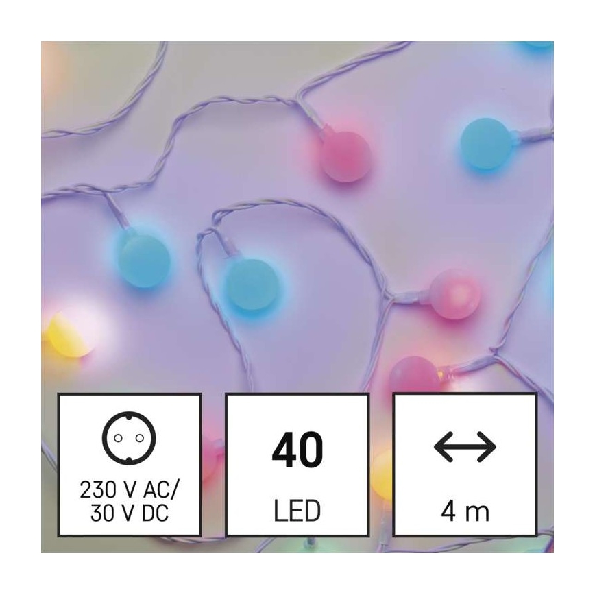 LED  utomhusslinga 40xLED/9m IP44 flerfärgad