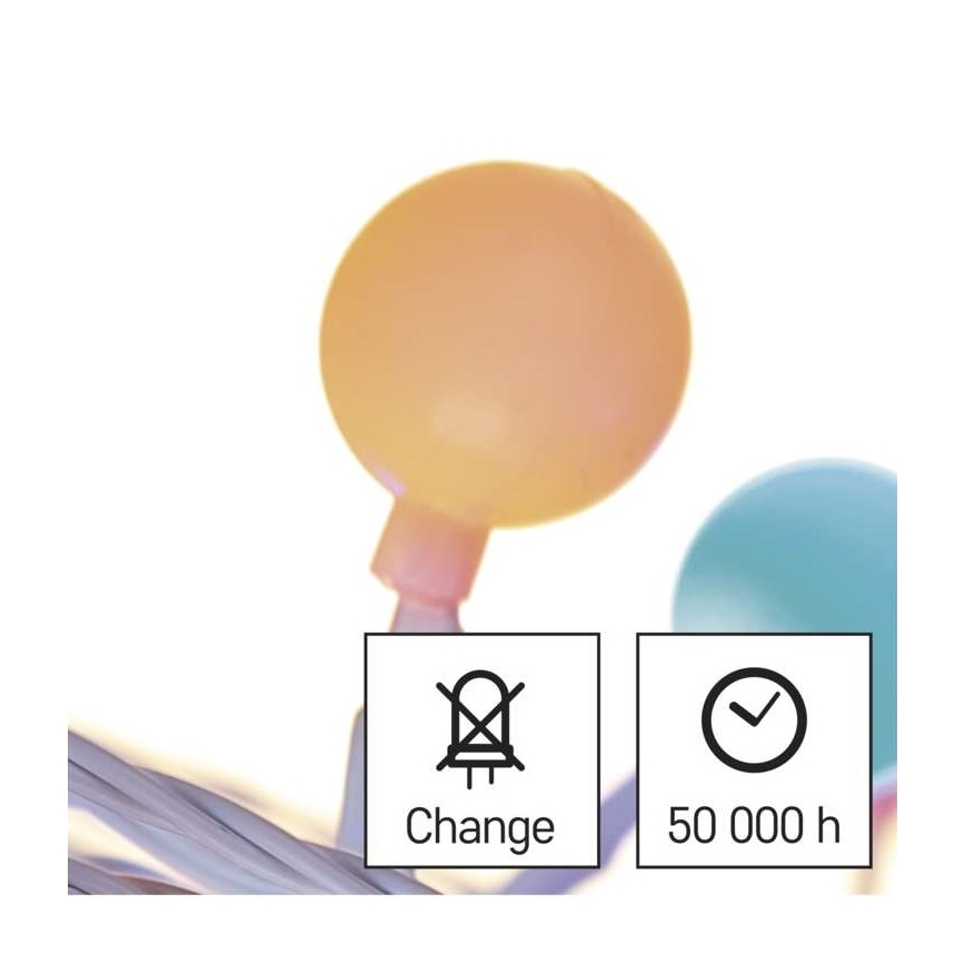 LED  utomhusslinga 40xLED/9m IP44 flerfärgad