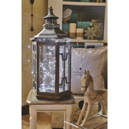 LED utomhusslinga 40xLED/9m IP44 kallvit