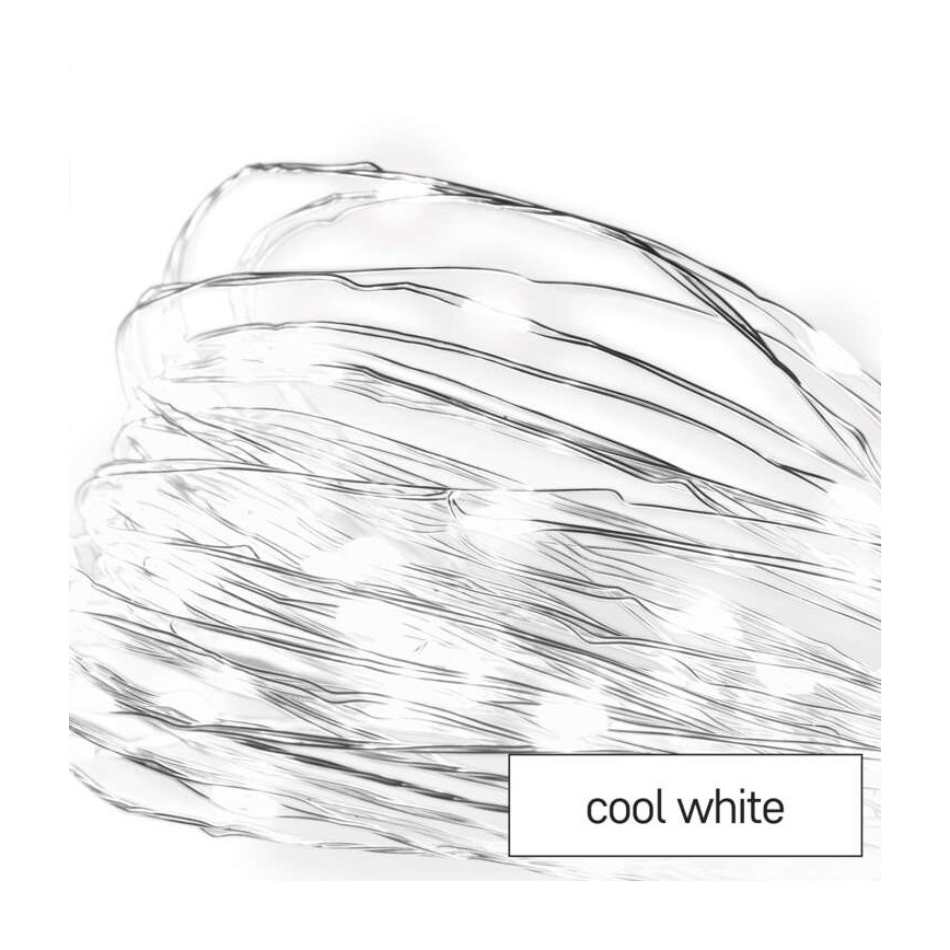 LED utomhusslinga 40xLED/9m IP44 kallvit