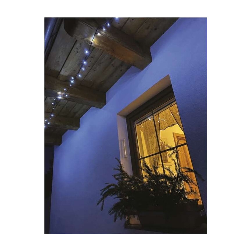 LED utomhusslinga 40xLED/9m IP44 kallvit