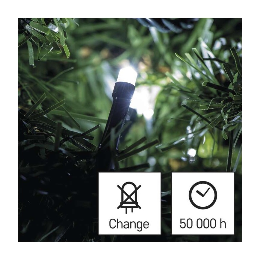 LED utomhusslinga 40xLED/9m IP44 kallvit