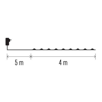 LED utomhusslinga 40xLED/9m IP44 varmvit