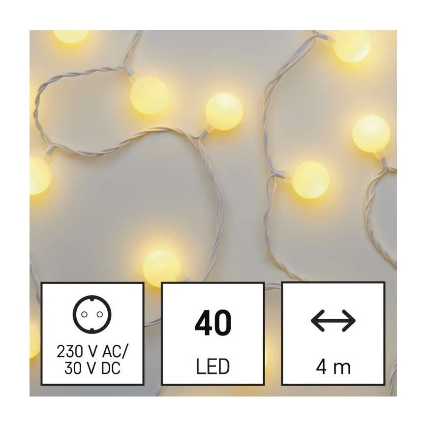 LED-utomhusslinga 40xLED/9m IP44 varmvit