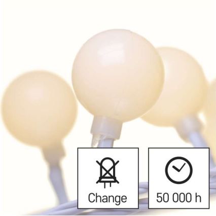 LED-utomhusslinga 40xLED/9m IP44 varmvit