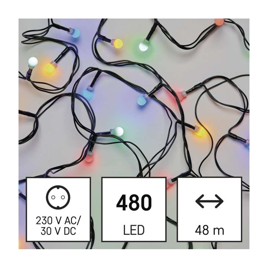 LED utomhusslinga 480xLED/53m IP44 flerfärgad