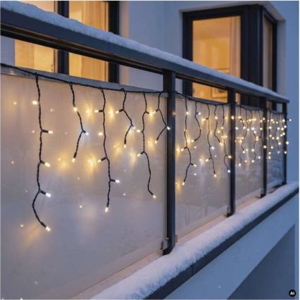 LED utomhusslinga 50xLED/3x0,4m IP44 kallvit/varmvit