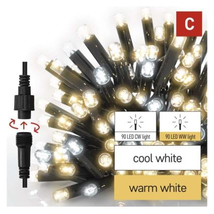 LED utomhusslinga 50xLED/3x0,4m IP44 kallvit/varmvit