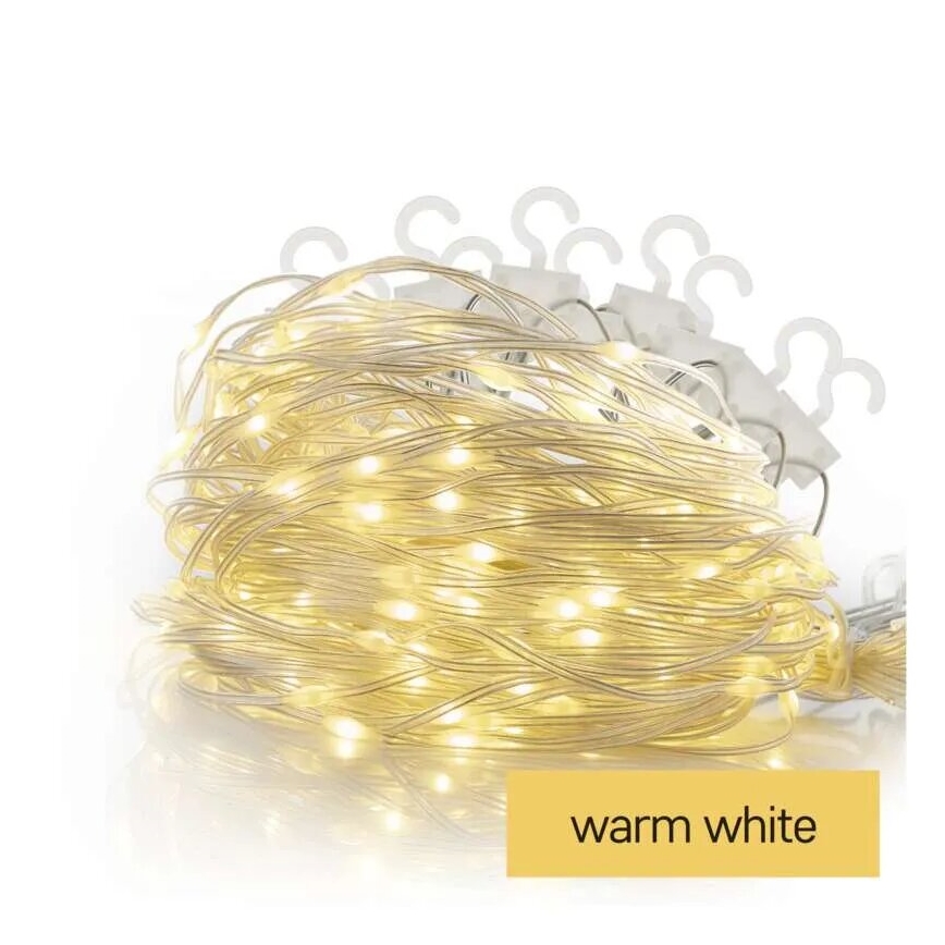 LED utomhusslinga 54xLED/8 funktioner 6,7x0,7m IP44 varmvitt