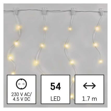 LED utomhusslinga 54xLED/8 funktioner 6,7x0,7m IP44 varmvitt
