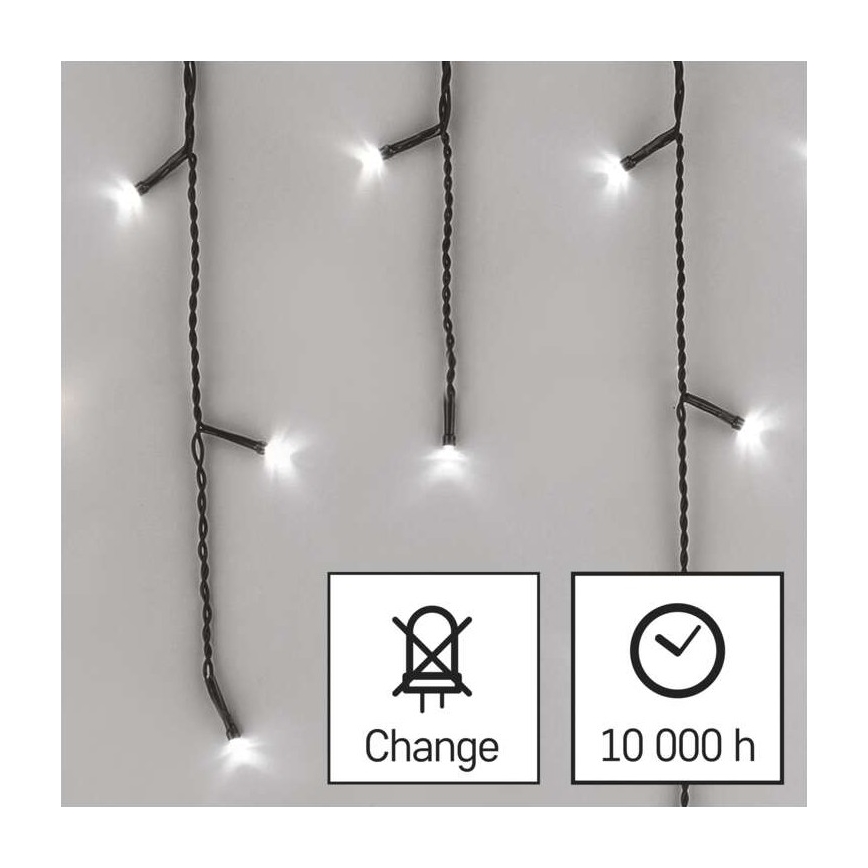 LED-utomhusslinga 600 LED, 8 lägen, 15 m, IP44, kallvit