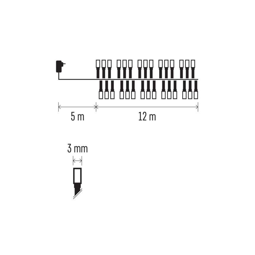 LED utomhusslinga 600xLED/17m IP44 varmvit