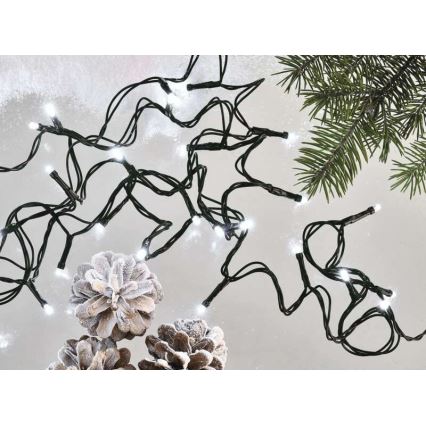 LED utomhusslinga 80 LED / 13 m IP44 kallvit