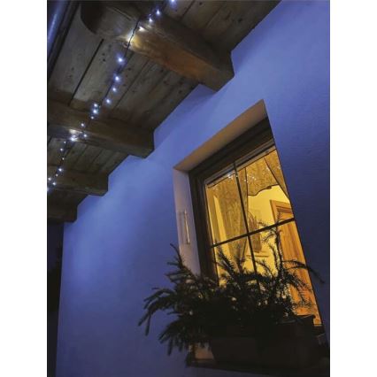 LED utomhusslinga 80 LED / 13 m IP44 kallvit