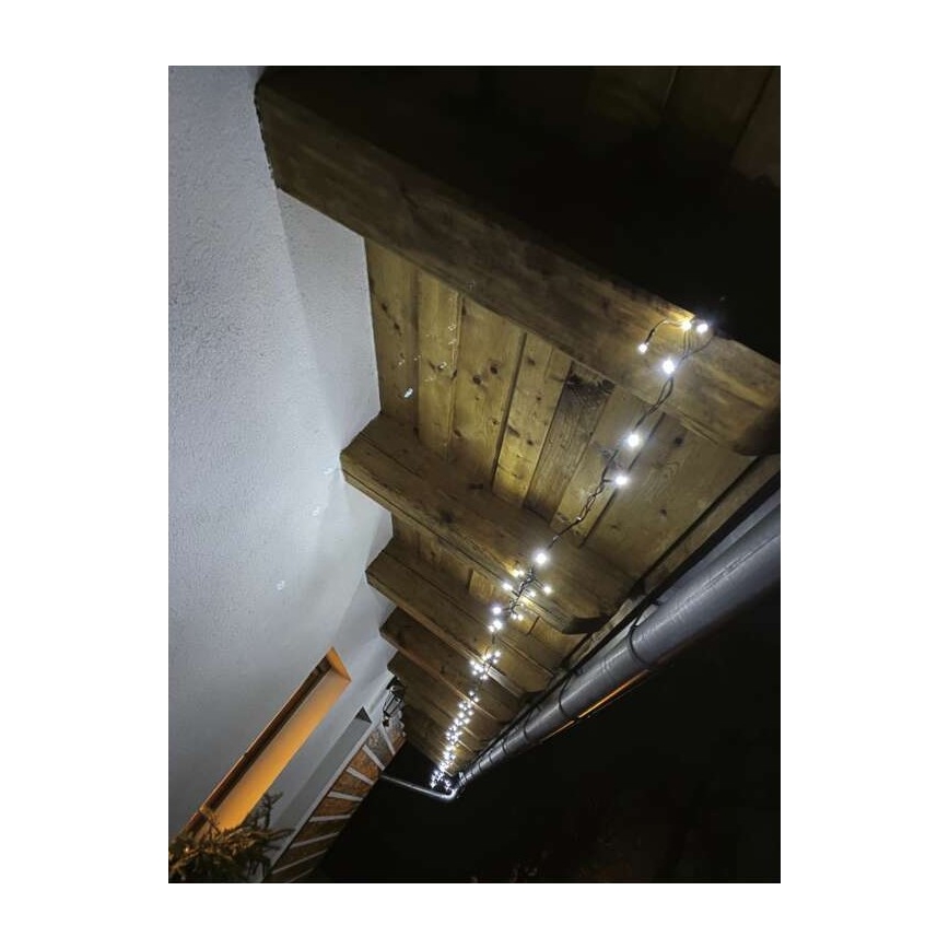 LED utomhusslinga 80 LED / 13 m IP44 kallvit
