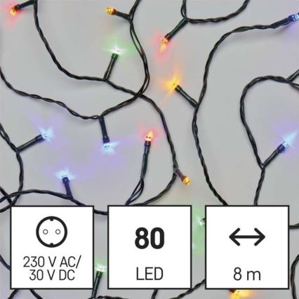 LED utomhusslinga 80xLED/13m IP44 flerfärgad