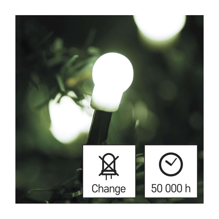 LED utomhusslinga 80xLED/13m IP44 kallvit