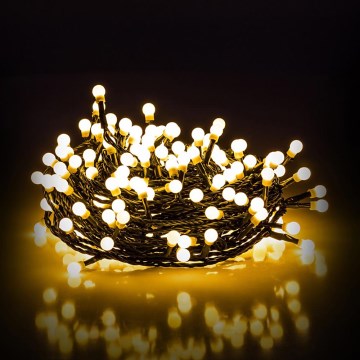 LED utomhusslinga för jul – 100 LED, 8 funktioner, 15 m, IP44, varmvit