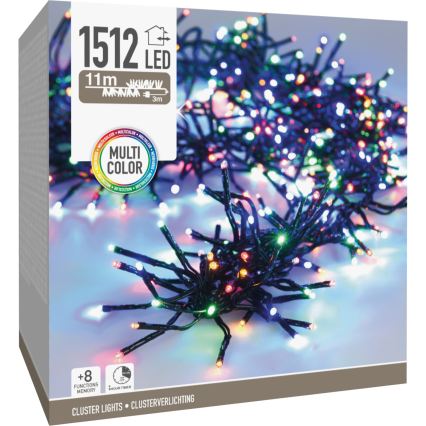 LED utomhusslinga för jul 1512xLED/230V/8 funktioner 14 m IP44 flerfärgad