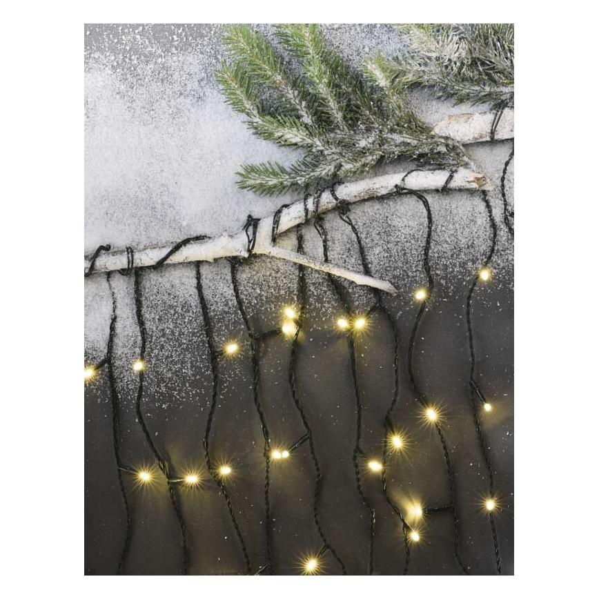 LED utomhusslinga för jul 200xLED/8 lägen 8,6m IP44 varmvit