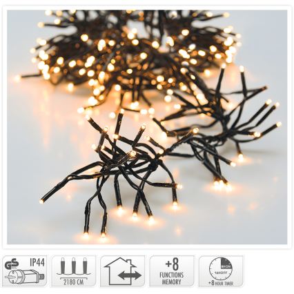 LED utomhusslinga för jul 3000xLED/230V/8 funktioner 24,8 m IP44 varmvit