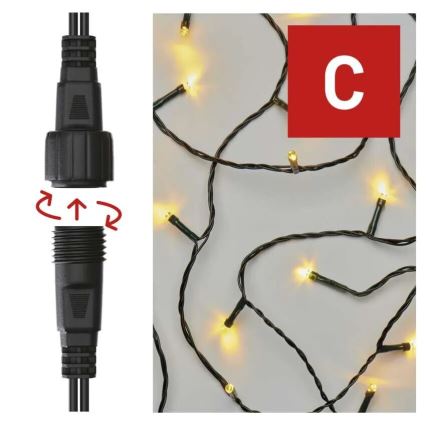 LED utomhusslinga för jul 50xLED/5m IP44 varmvit