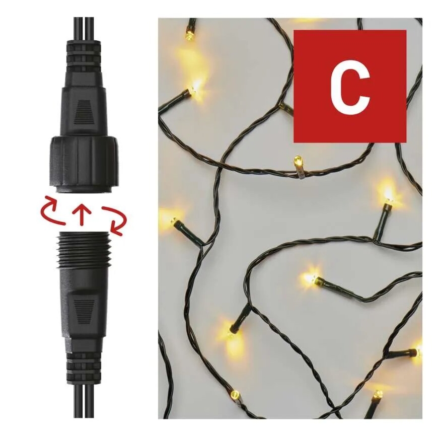 LED utomhusslinga för jul 50xLED/5m IP44 varmvit