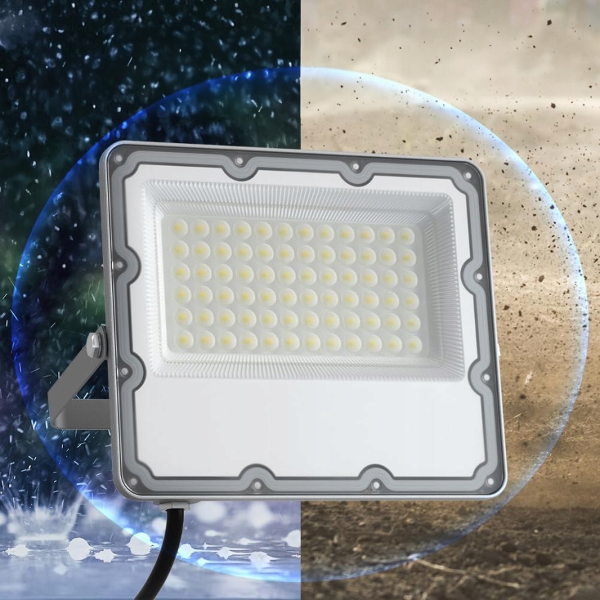 LED utomhusstrålkastare 100 W, 230 V, 4500 K, IP65, grå