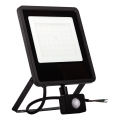 LED Utomhusstrålkastare med en sensor LED/100W/230V 4000K IP65 svart