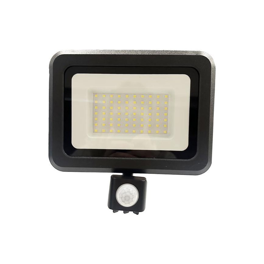 LED Utomhusstrålkastare med en sensor LED/50W/230V 4000K IP44 svart