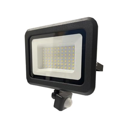 LED Utomhusstrålkastare med en sensor LED/50W/230V 4000K IP44 svart