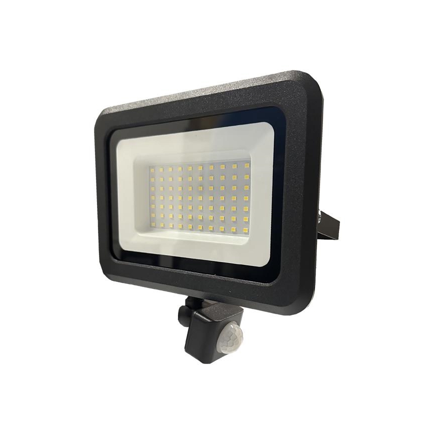 LED Utomhusstrålkastare med en sensor LED/50W/230V 4000K IP44 svart