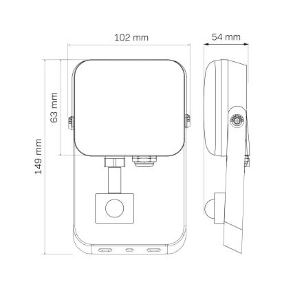 LED Utomhusstrålkastare med en sensor MILKY LED/10W/230V 4000K IP65