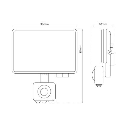 LED Utomhusstrålkastare med sensor LED/20W/230V 5000K IP44