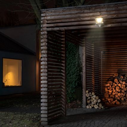 LED utomhusstrålkastare med rörelse- och skymningssensor, 50 W/230 V, 4500 K, IP65, svart