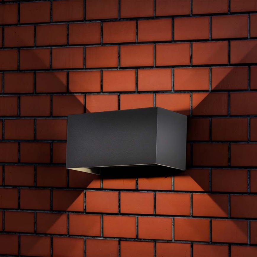 LED utomhusväggarmatur, 24 W, 230 V, 4000 K, IP65, svart