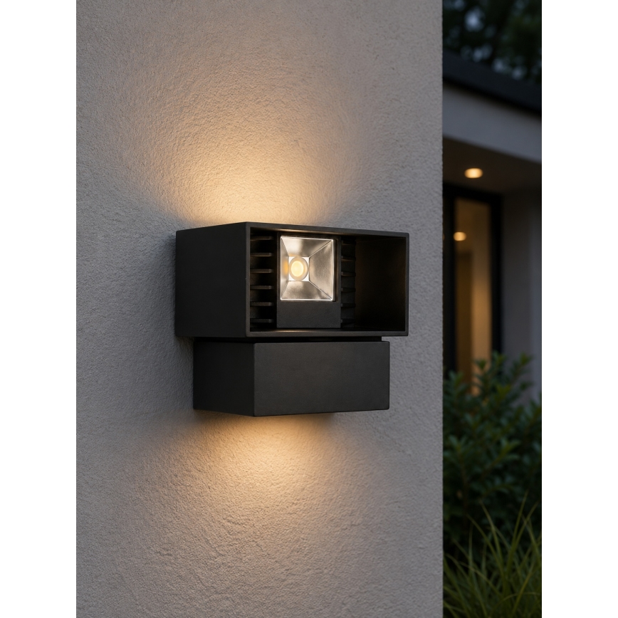 LED utomhusväggarmatur, 6 W, 230 V, IP54, svart