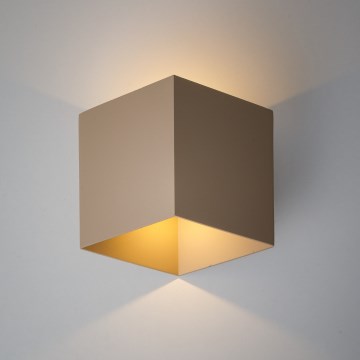 LED utomhusväggarmatur CUBE LED/10W/230V IP54 beige