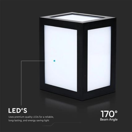 LED utomhusväggarmatur LED/12W/230V 3000K IP65 svart