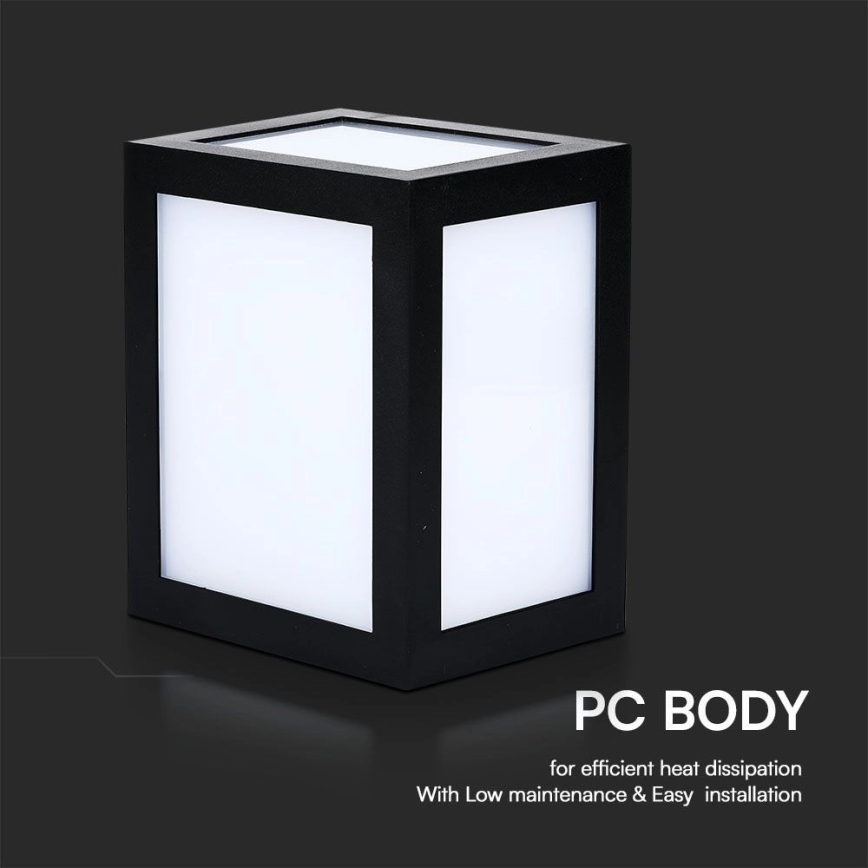 LED utomhusväggarmatur LED/12W/230V 3000K IP65 svart
