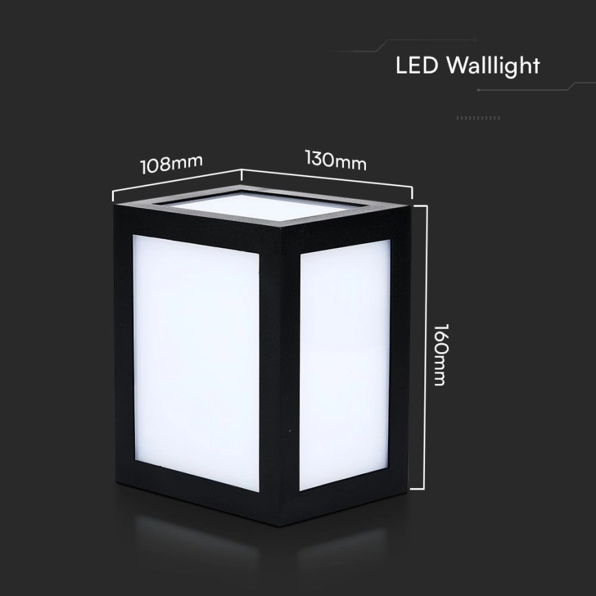 LED utomhusväggarmatur LED/12W/230V 3000K IP65 svart
